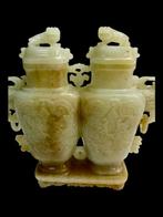 Doppia Potiche draghi Giada Nefrite - giada Nefrite - China