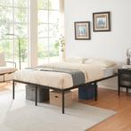 Metalen bed tweepersoonsbed Vårdö met bedbodem 140x200 cm zw, Huis en Inrichting, Slaapkamer | Bedden, Verzenden, Nieuw