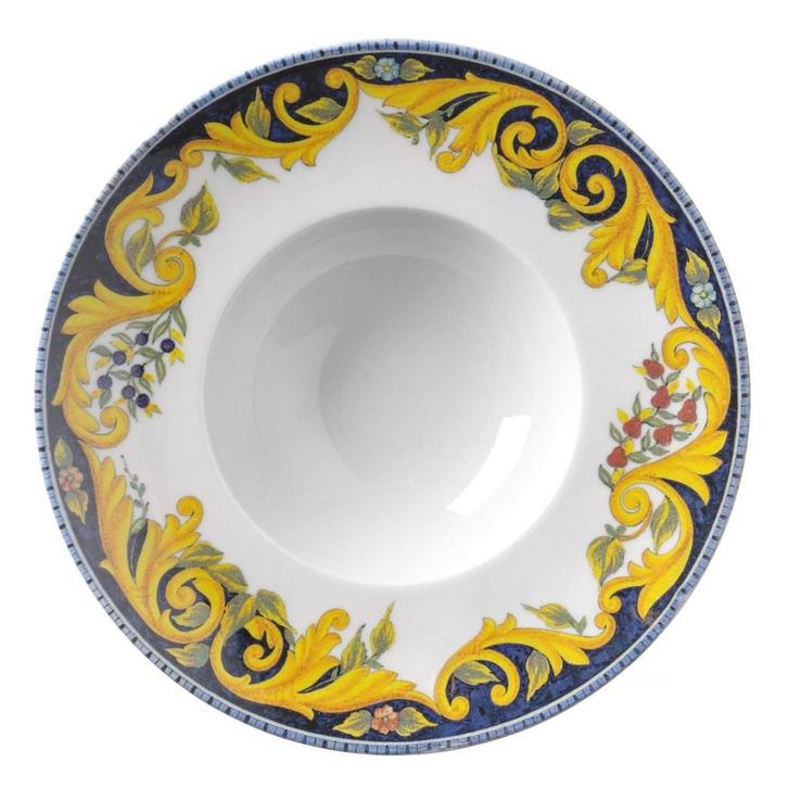 Pastabord | BAROCCO | Porselein | Geel | Per Stuk |, Zakelijke goederen, Horeca | Keukenapparatuur, Nieuw in verpakking, Verzenden