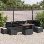 vidaXL Tuin Sofa Set met opslag 8 pcs Zwart Poly riet, Tuin en Terras, Tuinsets en Loungesets, Verzenden, Nieuw, Rotan