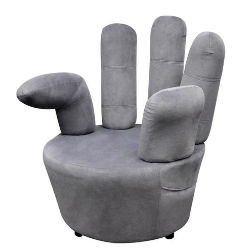 vidaXL Stoel handvormig fluweel grijs, Huis en Inrichting, Fauteuils, Nieuw, Verzenden