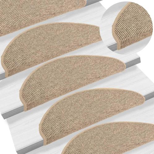 vidaXL Trapmatten zelfklevend 15 st 65x21x4 cm donkerbeige, Doe-het-zelf en Verbouw, Ladders en Trappen, Nieuw, Verzenden