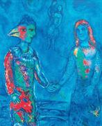 Marc Chagall (1887-1985) - Deux personnages sur fond bleu, Antiek en Kunst
