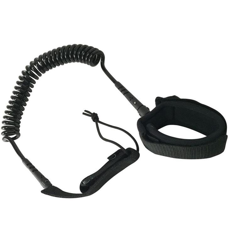 Sup Board Enkel Leash CoiLED Zwart, Watersport en Boten, Suppen, Ophalen of Verzenden