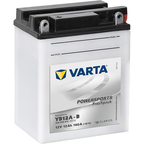 Varta Powersports Freshpack YB12A-B accu | 512 015 012 | 12, Auto-onderdelen, Accu's en Toebehoren, Ophalen of Verzenden