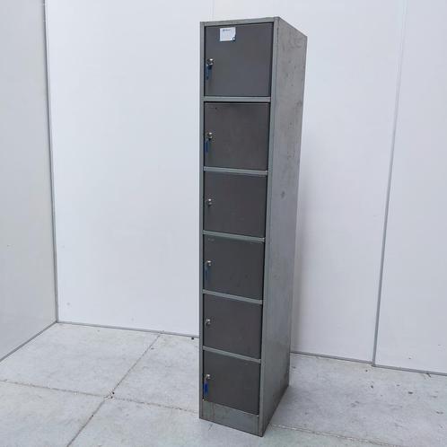 6-deurs Schäfer retro lockerkast - 195x35x50 cm (met schade), Huis en Inrichting, Kasten | Lockerkasten, Ophalen of Verzenden