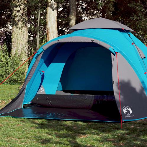 vidaXL Koepeltent 3-persoons snelontgrendeling blauw, Caravans en Kamperen, Tenten, Nieuw, tot en met 2, Verzenden