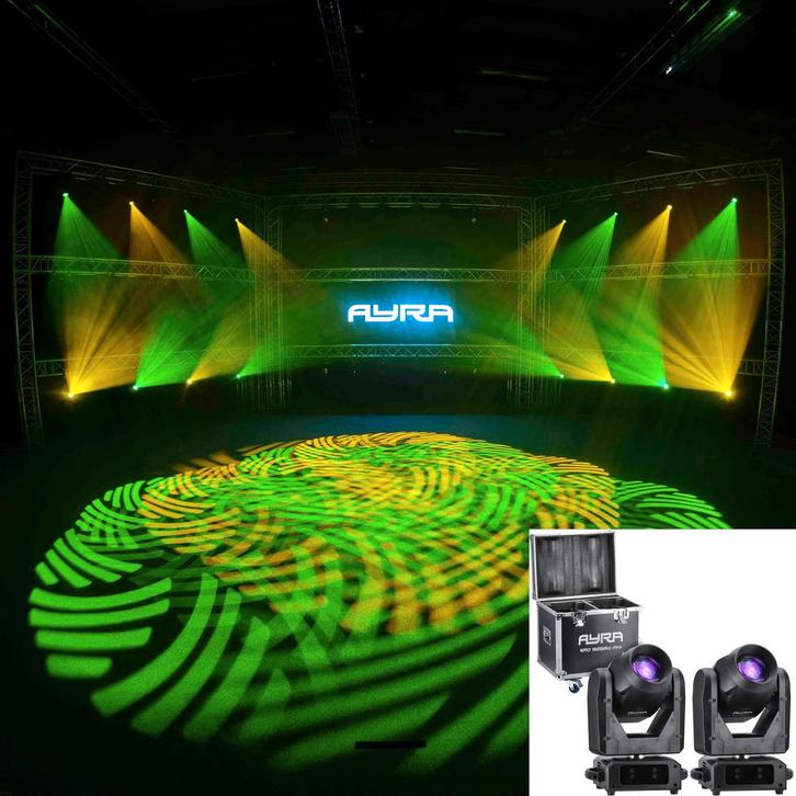 Ayra 2x ERO 150BSW MKII + case MKII movingheads, Muziek en Instrumenten, Licht en Laser, Verzenden