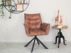 Eetkamerstoel ‘Stan’ cognac cowboy stof, 360 draaibaar!, Huis en Inrichting, Stoelen, Bruin, Nieuw, Ophalen of Verzenden, Vijf, Zes of meer stoelen