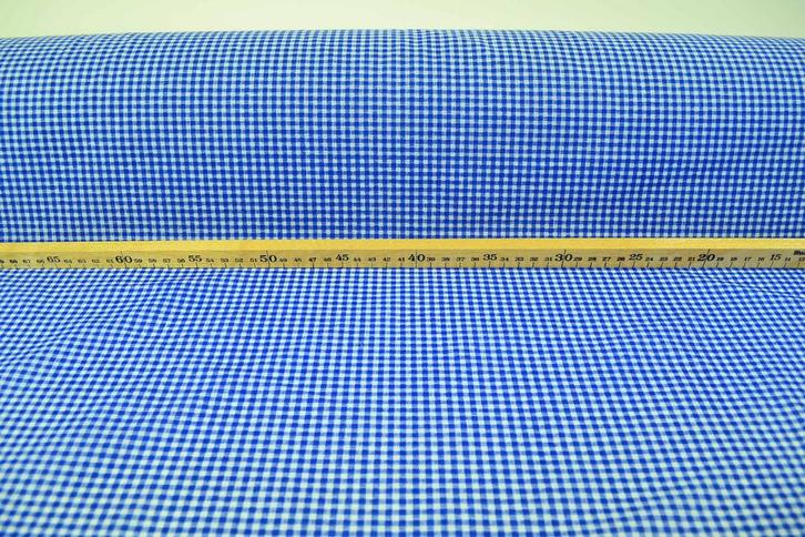 Boerenbont Ruitjes 0.3 CM Blauw, Hobby en Vrije tijd, Stoffen en Lappen