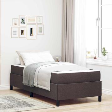 vidaXL Boxspring bed Bruin 90 x 200 cm Stof, Engineered Hout beschikbaar voor biedingen