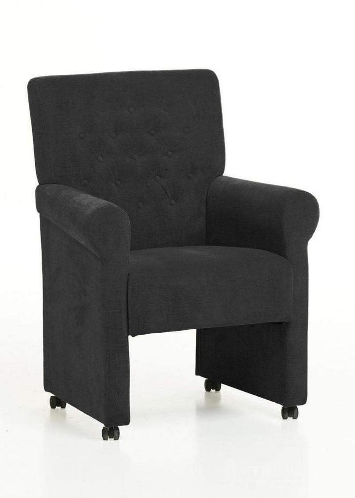 Eetkamerstoel Epe - eetkamerstoelen - Antraciet, Huis en Inrichting, Stoelen, Nieuw, Stof