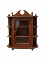 Kast - Gegoten messing, mahonie gebeits eiken - wandvitrine