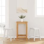vidaXL Barstoelen 2 st massief hout wit, Verzenden, Nieuw