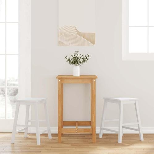 vidaXL Barstoelen 2 st massief hout wit, Huis en Inrichting, Barkrukken, Nieuw, Verzenden
