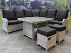 Bilbao hoek dining loungeset 6 delig wit grijs, Tuin en Terras, Tuinsets en Loungesets, Ophalen of Verzenden, Nieuw, Wicker