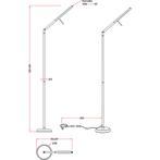 Vloerlamp - Dimbaar - 1-lichts - Mat Nikkel, Huis en Inrichting, Lampen | Vloerlampen, Ophalen of Verzenden, Nieuw, Metaal, 150 tot 200 cm