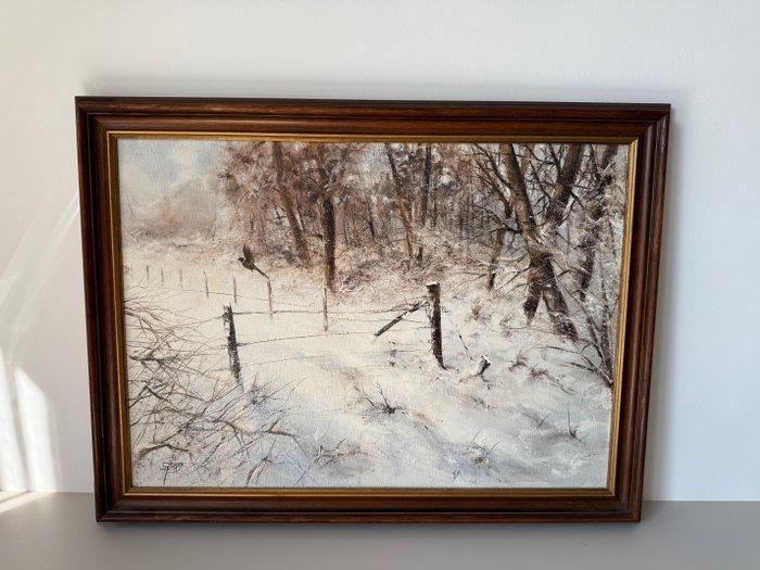 Schuven (XX) - Winterlandschap fazant, Antiek en Kunst, Kunst | Schilderijen | Klassiek