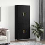 vidaXL Highboard Zwart eiken 69,5 x 34 x 180 cm Bewerkt hout, Huis en Inrichting, Kasten | Buffetkasten, Minder dan 50 cm, Verzenden