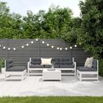 vidaXL 6-delige Loungeset met kussens massief grenenhout wit, Tuin en Terras, Verzenden, Nieuw, Loungeset