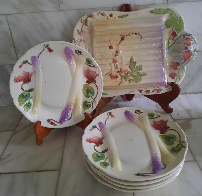 K&G Saint Clement barbotine aspergeservies - Eetservies (6), Antiek en Kunst, Kunst | Designobjecten