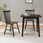 Eetkamerstoel Karmoy 2-delige set 89x46x52 cm zwart [en.casa, Huis en Inrichting, Stoelen, Verzenden, Nieuw