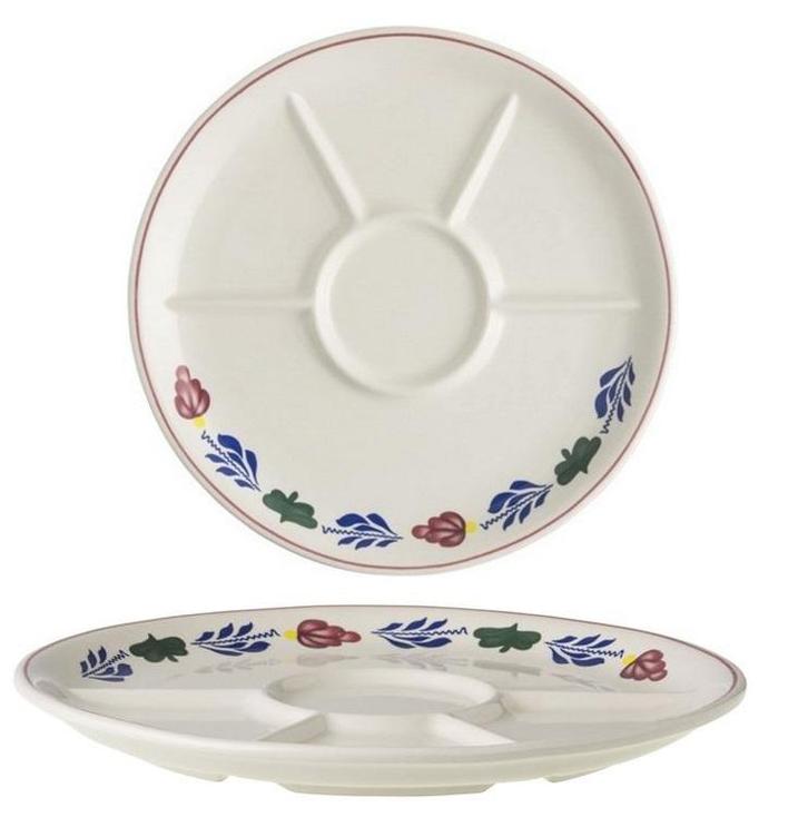 Boerenbont Fondue Gourmet bord 23cm set van 2 stuks, Huis en Inrichting, Keuken | Servies, Nieuw, Verzenden