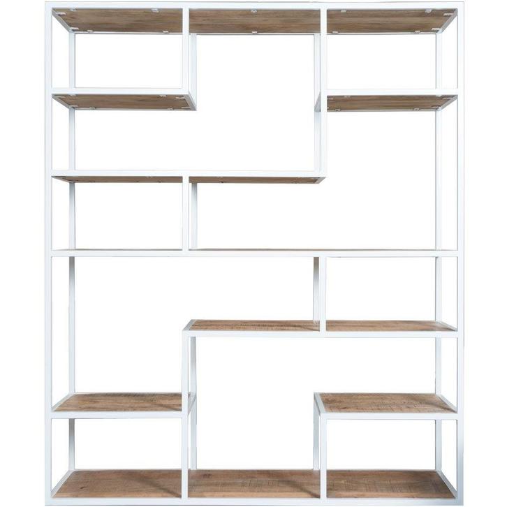 Vakkenkast Huub Wit 210 x 145 cm – Roomdivider, Huis en Inrichting, Kasten | Overige, Nieuw, Verzenden