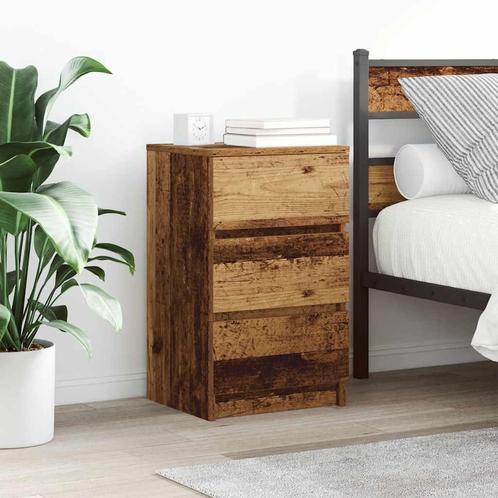 vidaXL Nachtkastjes met 3 lades 2 st 39x35x65 cm oud hout, Huis en Inrichting, Slaapkamer | Nachtkastjes, Nieuw, Hout, Verzenden