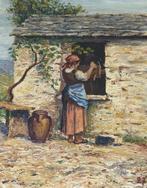 Italian school (XX) - Mujer en una casa rural