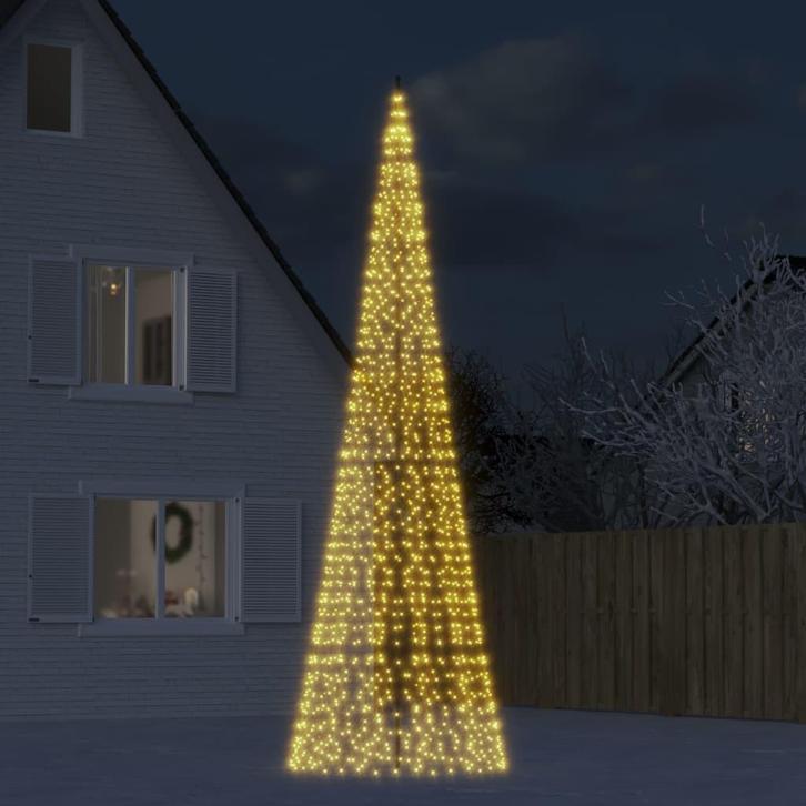 vidaXL LED Kerstboom op vlaggenmast 1534 LEDs 500 cm warm, Diversen, Kerst, Nieuw, Verzenden