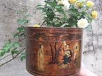Oude houten Chinese doosschacht met handgemaakte decoratie -