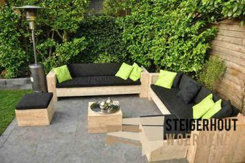 Steigerhout Loungeset XL tuinbank loungebank bewerkt op maat