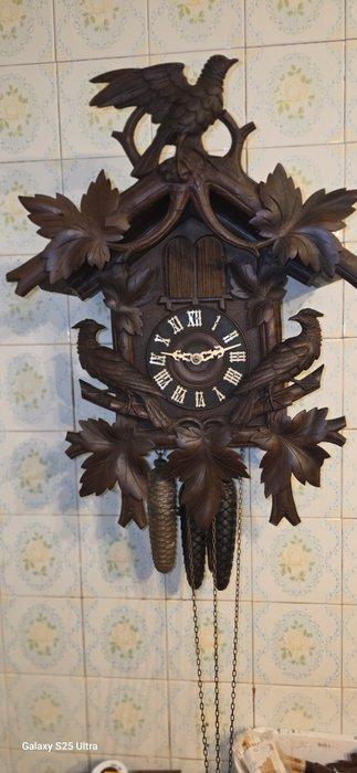 kuckuhr met carillon, Muzikale koekoeksklok - lindehout,, Antiek en Kunst, Antiek | Klokken