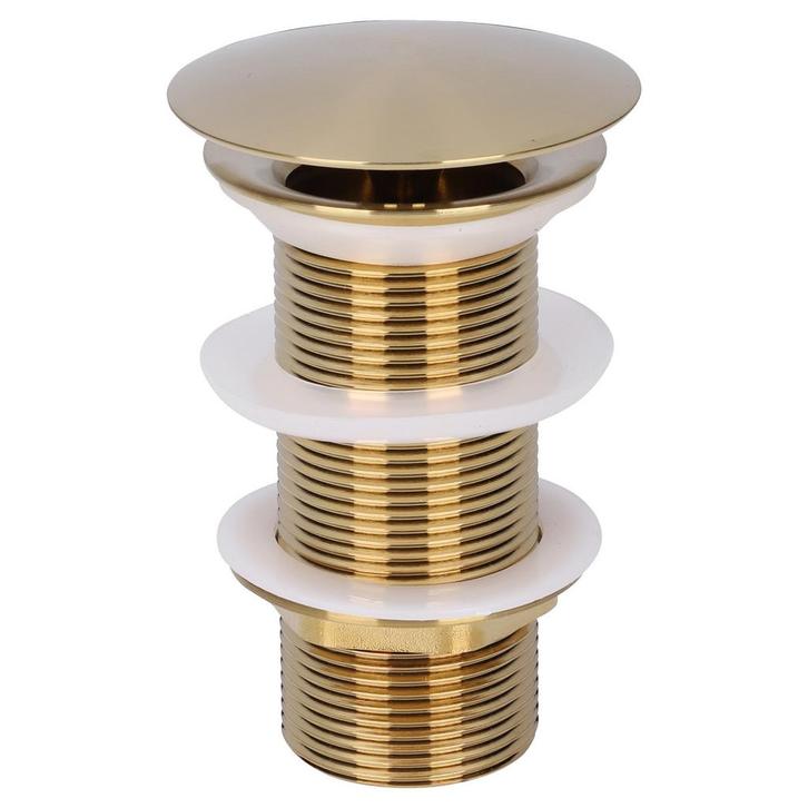 Wastafel Afvoerplug Differnz Always Open 10 cm Mat Goud, Doe-het-zelf en Verbouw, Buizen en Afvoer, Overige typen, Nieuw, Ophalen of Verzenden