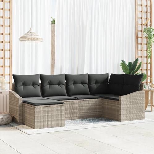 vidaXL 6-delige tuinset met tafel en stoelen inclusief, Tuin en Terras, Tuinsets en Loungesets, Tuinset, Nieuw, Rotan, Verzenden