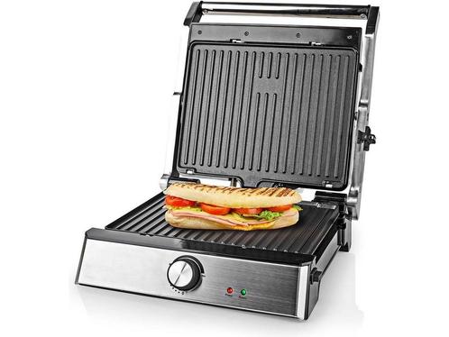 Nedis Contact Grill - 2000 W - 29 x 23 cm - Regelbare, Witgoed en Apparatuur, Contactgrills, Zo goed als nieuw, Verzenden