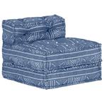 vidaXL Poef modulair stof indigo