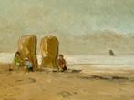 Cor Schaap (1968) - Strandgezicht met strandstoelen en, Antiek en Kunst, Kunst | Schilderijen | Klassiek