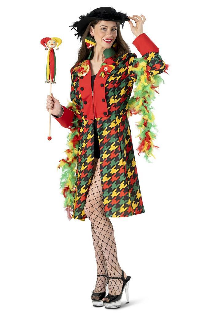 Carnavalsjas Vrouw Rood/Geel/Groen Patroon Elise, Kleding | Dames, Carnavalskleding en Feestkleding, Nieuw, Ophalen of Verzenden