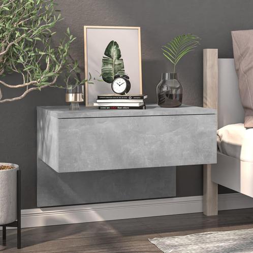 vidaXL Nachtkastje wandgemonteerd betongrijs, Huis en Inrichting, Slaapkamer | Nachtkastjes, Nieuw, Minder dan 45 cm, Hout, Minder dan 55 cm