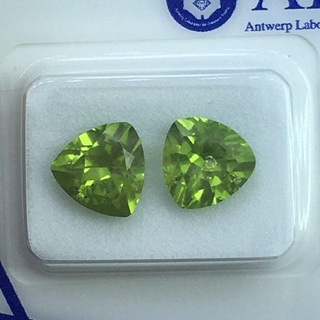 Zonder Minimumprijs - 2 pcs Groen Olivijn - 4.17 ct -, Sieraden, Tassen en Uiterlijk, Edelstenen