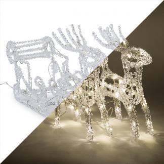 Kerstfiguur rendieren met slee | Konstsmide | 18 x 70 x 42 beschikbaar voor biedingen