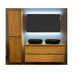 Badkamermeubel Casajoy Toronto 120x50x53cm Naturel Eiken, Ophalen of Verzenden, Nieuw, Bad