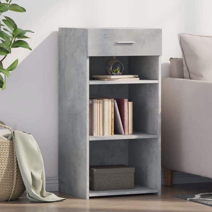 vidaXL Dressoir 45x42,5x93 cm bewerkt hout betongrijs, Huis en Inrichting, Kasten | Dressoirs, 25 tot 50 cm, Nieuw, Minder dan 50 cm
