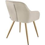 Eetkamerstoel Marilyn, fluweellook, gecapitonneerd - creme/g, Huis en Inrichting, Stoelen, Verzenden, Nieuw