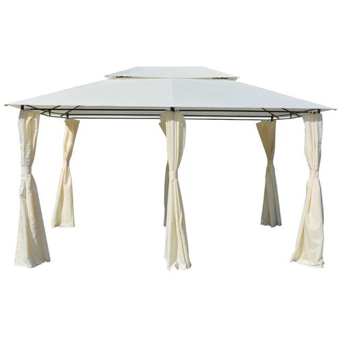 Tuinpaviljoen met gordijnen 4x3 m wit (Goedkope Partytent), Tuin en Terras, Partytenten, Partytent, Nieuw, 2 meter of meer, Verzenden