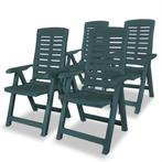 vidaXL Tuinstoelen 4 st verstelbaar kunststof groen, Verzenden, Nieuw, Kunststof