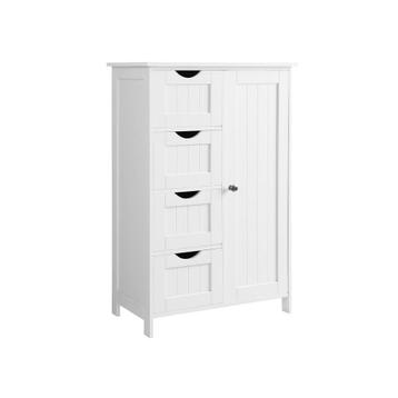 Retour Badkamer Dressoir Wit: 4 Lades, Verstelbaar! TOPDEAL beschikbaar voor biedingen