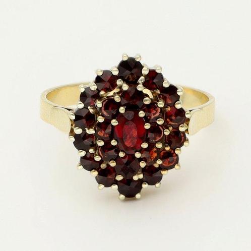 Ring - 14 karaat Geel goud - Granaat, Sieraden, Tassen en Uiterlijk, Ringen